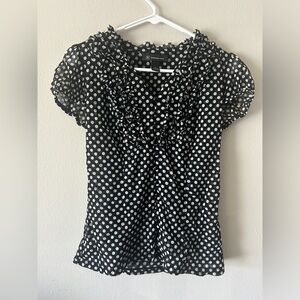 INC Polka Dot Black Blouse